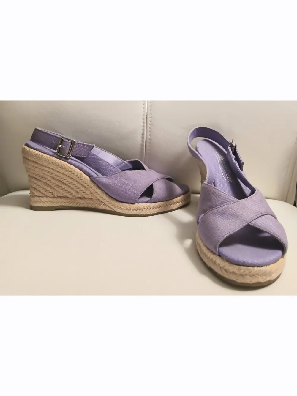 Coldwater Creek Womens Lilac Espadrille Sandals Size 6M - Picture 4 of 6